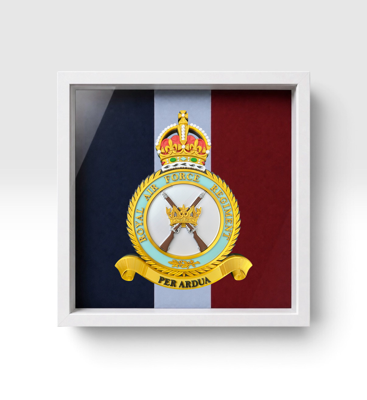 Royal Air Force Regiment Badge – King's Crown Display Frame - Precision Military Emblems 