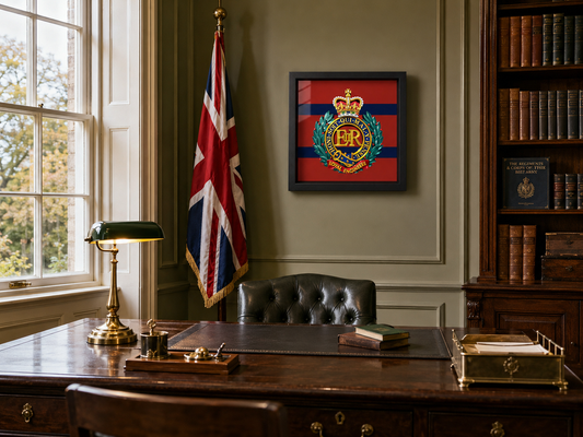 Royal Engineers King's Crown Cap Badge Display Frame - Precision Military Eblems 