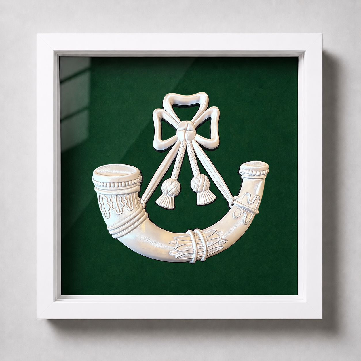 Light Infantry Cap Badge Display Frame - Precision Military Emblem 