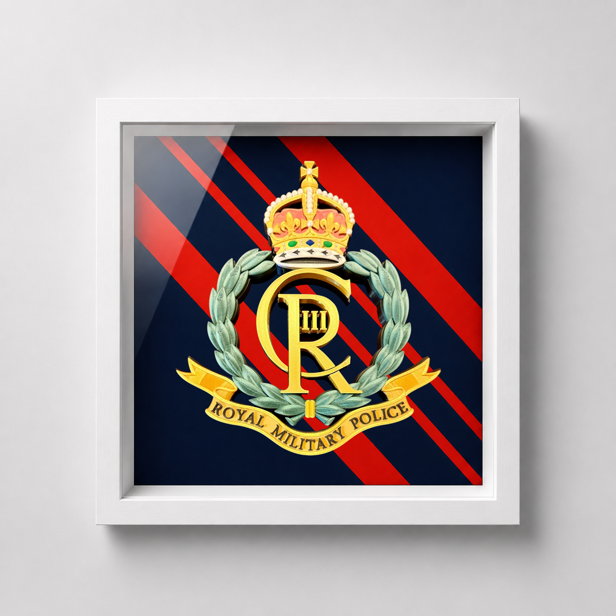 Royal Military Police Cap Badge Display Frame – King's Crown