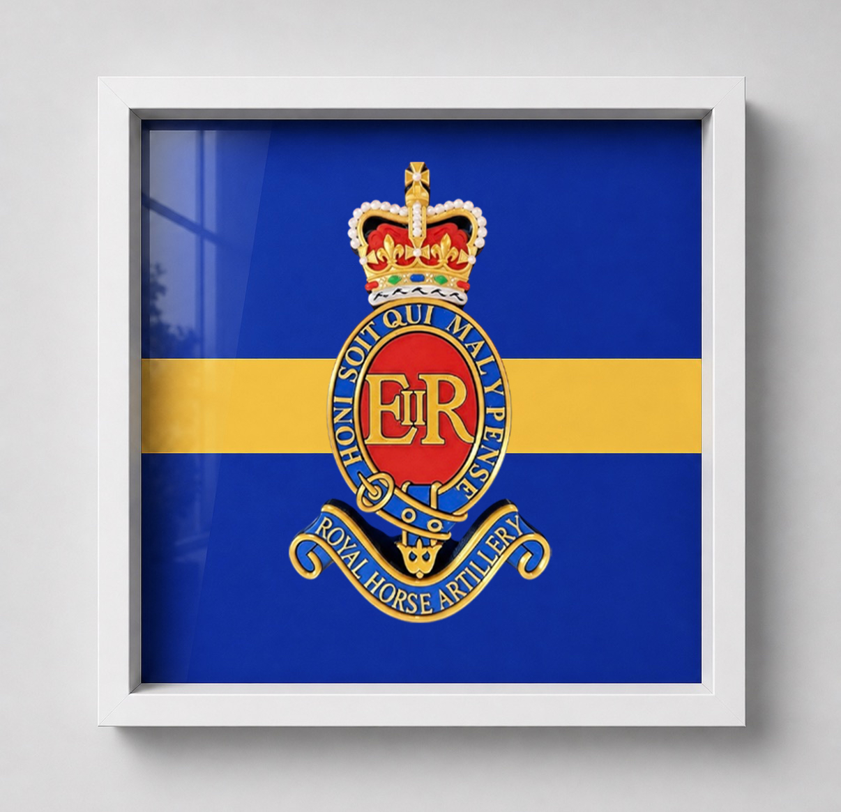 3rd Regiment Royal Horse Artillery (3 RHA) Cap Badge & Stable Belt Display Frame - Precision Military Emblems 