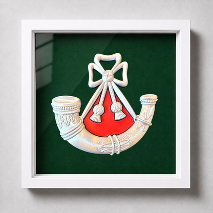 Light Infantry Cap Badge Display Frame – Red Centre - Precision Military Emblems 
