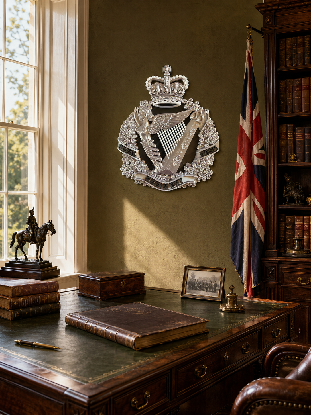 The Royal Irish Regiment Cap Badge | Silver, Black & White - Precision Military Emblems 