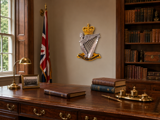Royal Irish Rangers Cap Badge | Gold, Silver & Black - Precision Military Emblems 