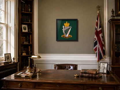 Royal Irish Rangers Cap Badge Display Frame | Gold, Silver & Black - Precision Military Emblems