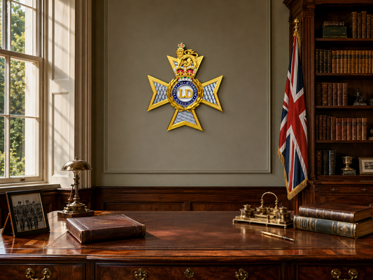 The Light Dragoons Cap Badge – Queen's Crown - Precision Military Emblems 