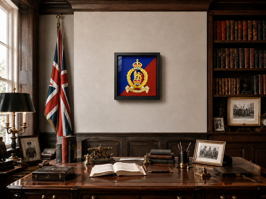 Adjutant General's Corps Cap Badge Display Frame – King's Crown - Precision Military Emblems 
