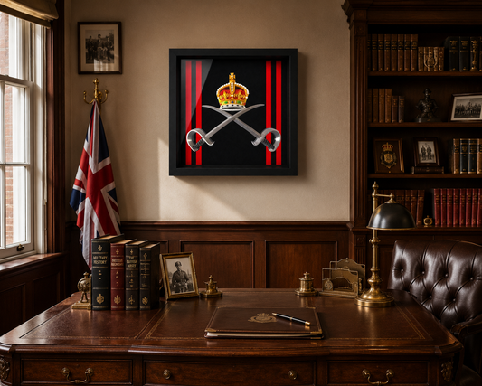 Royal Army Physical Training Corps (RAPTC) Cap Badge Display Frame – King's Crown - Precision Military Emblems 