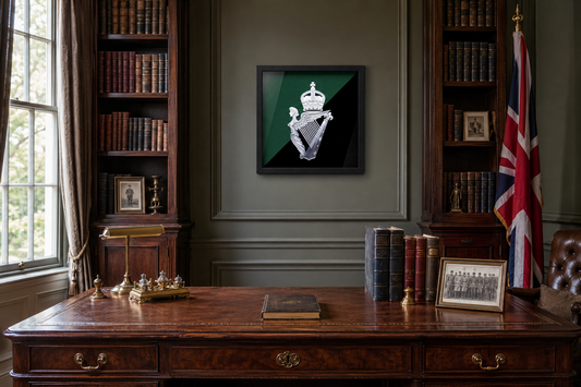Royal Irish Regiment King's Crown Cap Badge Display Frame - Precision Military Emblems 