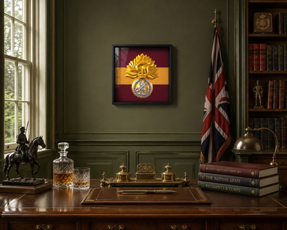 Royal Regiment of Fusiliers Grenade Display Frame King's Crown - Precision Military Emblems 