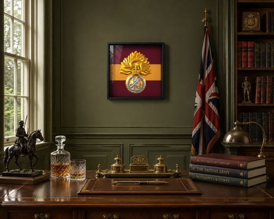 Royal Regiment of Fusiliers Grenade Display Frame King's Crown - Precision Military Emblems 
