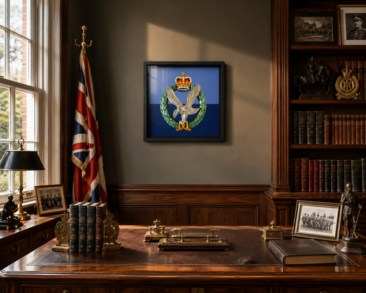 Army Air Corps Cap Badge Display Frame – Military Colours Queen's Crown - Precision Military Emblems 