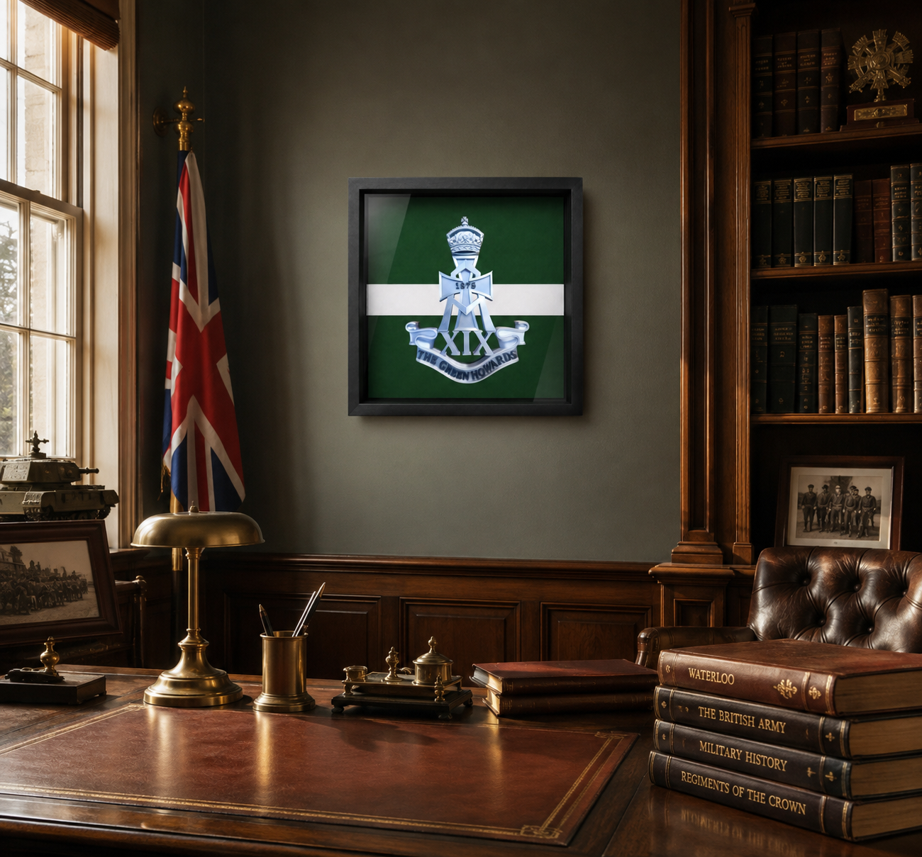Green Howards Cap Badge Display Frame - Precision Military Emblems 