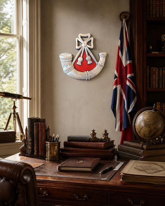 Light Infantry Cap Badge – Red Centre - Precision Military Emblems