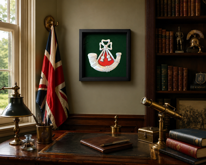 Light Infantry Cap Badge Display Frame – Red Centre - Precision Military Emblems 