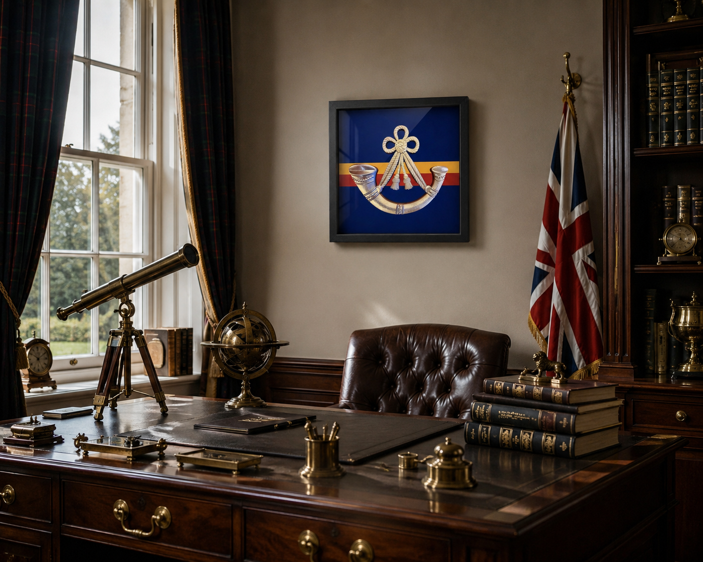 Oxfordshire and Buckinghamshire Light Infantry Cap Badge Display Frame - Precision Military Emblems 