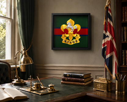 The King's Regiment Cap Badge Display Frame - Precision Military Emblem 