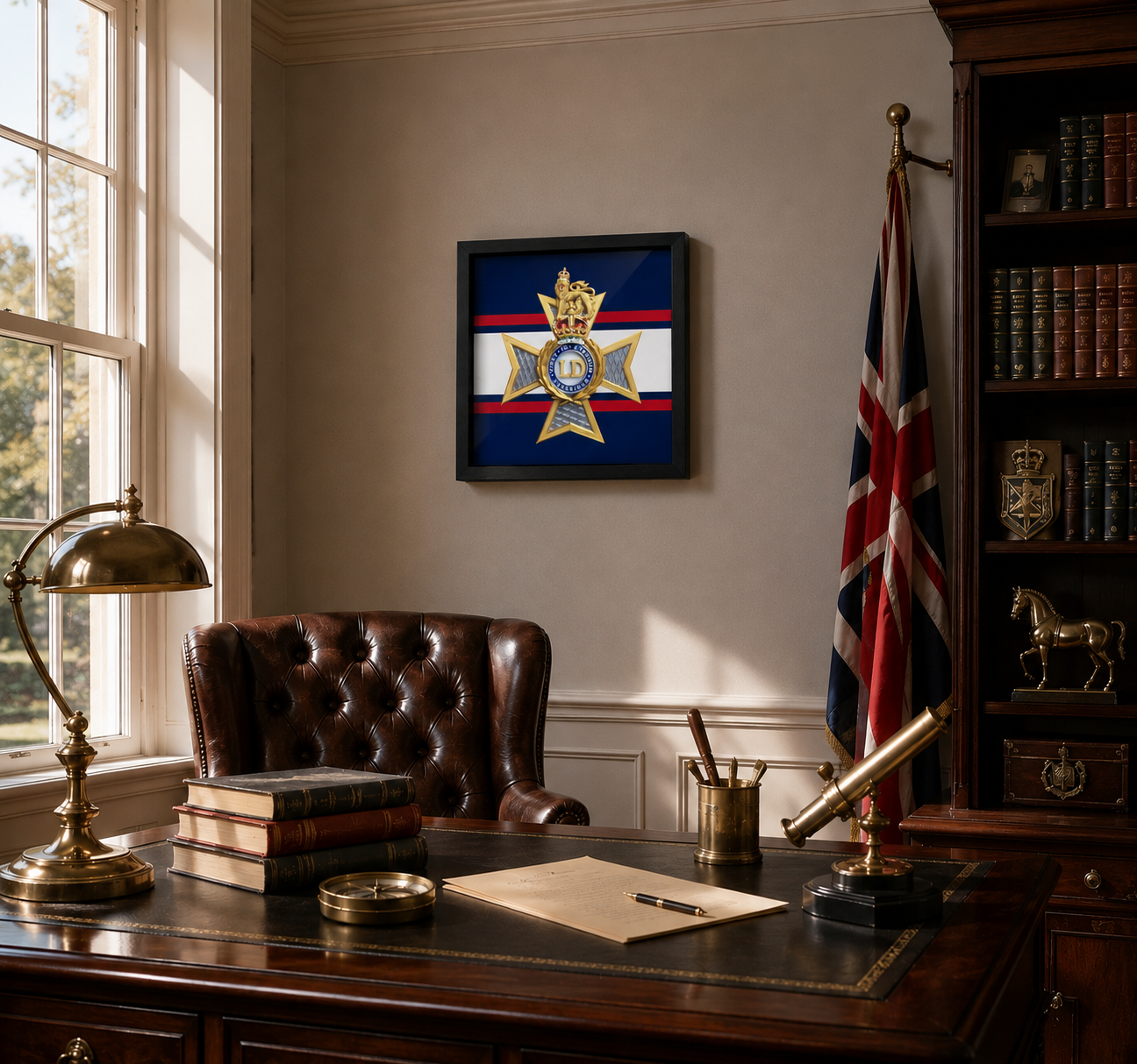 The Light Dragoons Cap Badge Display Frame – King's Crown - Precision Military Emblems 