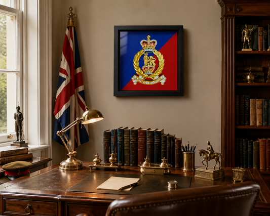 Adjutant General's Corps Queen's Crown Cap Badge Display Frame - Precision Militar Emblems 