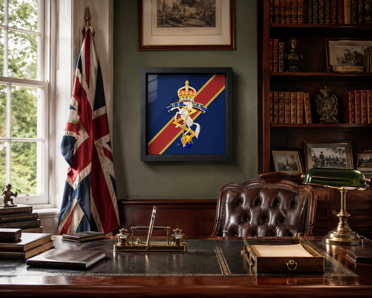 Royal Electrical and Mechanical Engineers King's Crown Cap Badge Display Frame - Precision Military Emblems 