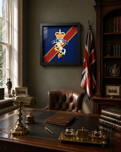Royal Electrical and Mechanical Engineers Queen's Crown Cap Badge Display Frame - Precision Military Emblems 