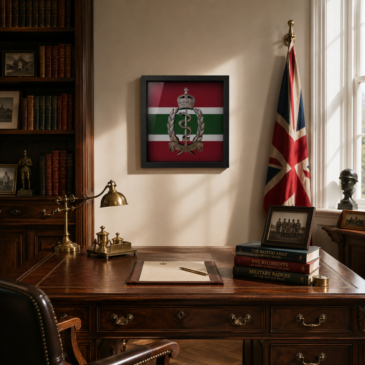 Royal Army Medical Service Brass Coloured Hand Painted Display Frame - Precision Mlitary Emblems 