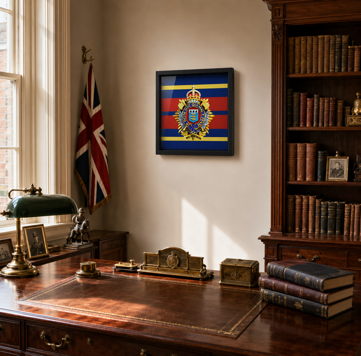 Royal Logistic Corps King's Crown Cap Badge Display Frame - Precision Military Emblems 