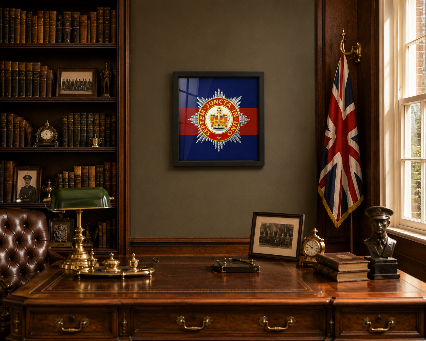 Household Division Queen's Crown Star Display Frame- Precision Militay Emblems 