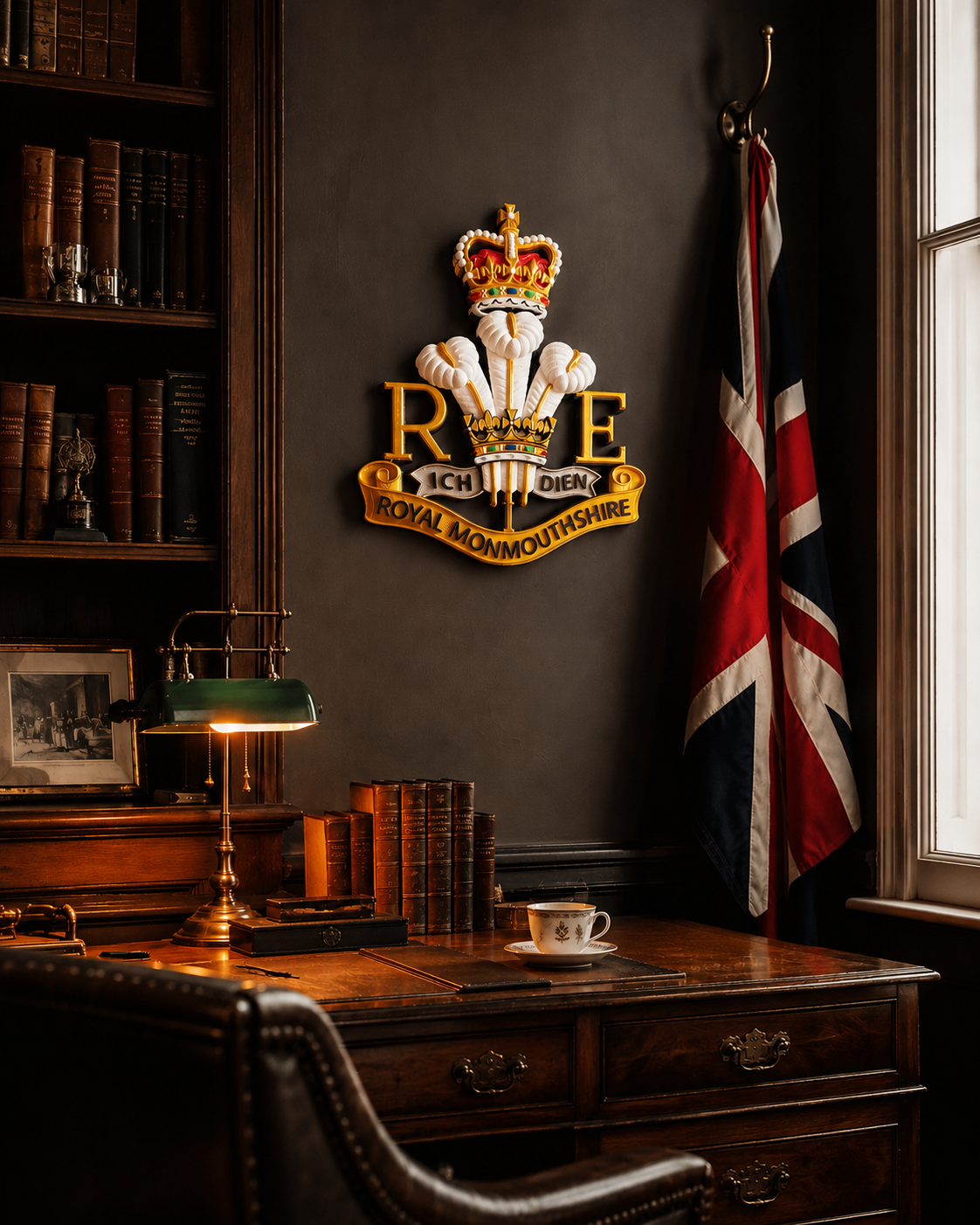 Royal Monmouthshire Royal Engineers Cap Badge | Queen's Crown - Precision Military Emblems 
