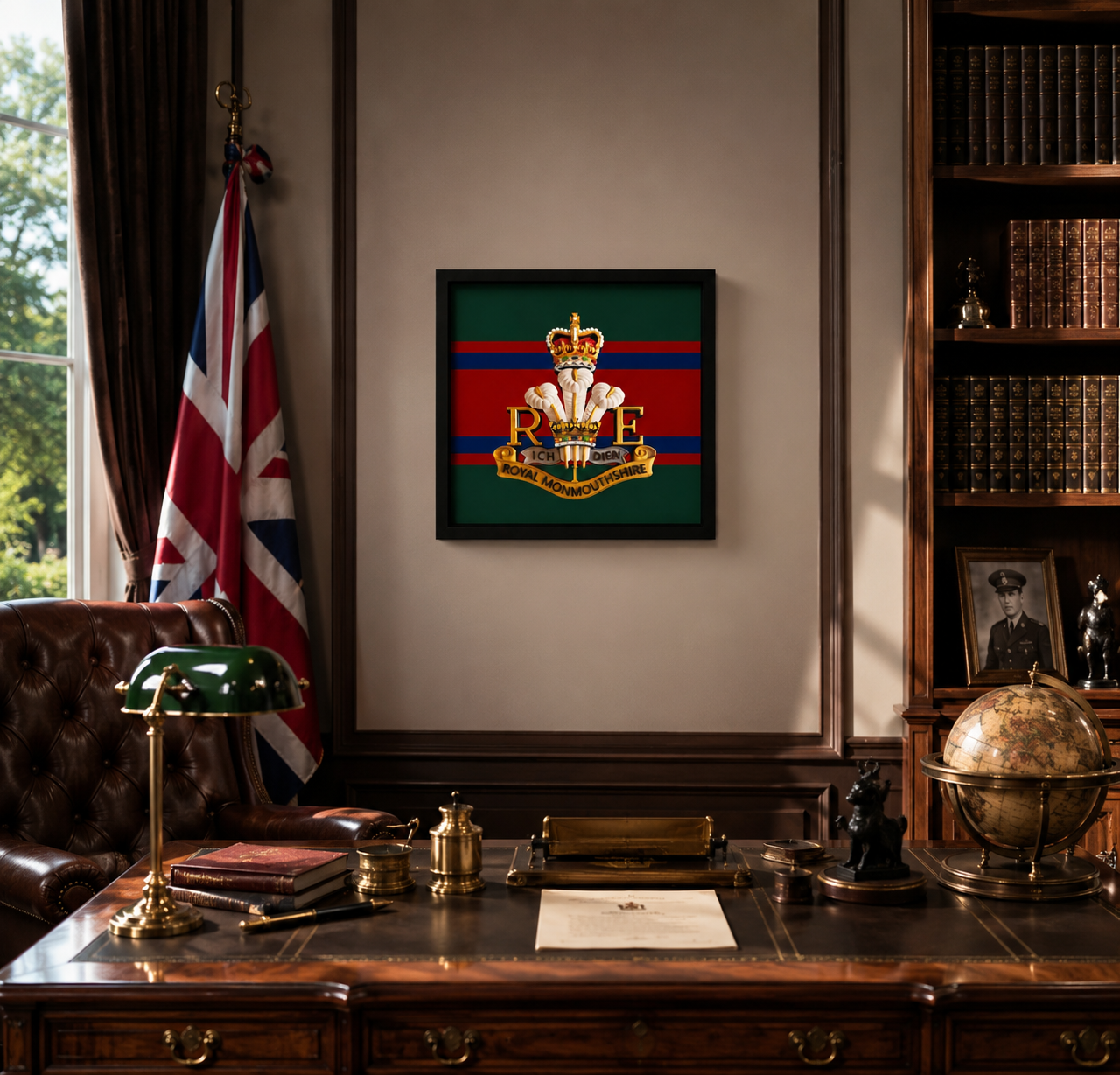 Royal Monmouthshire Royal Engineers Cap Badge Display Frame – Queen's Crown - Precision Military Emblems 