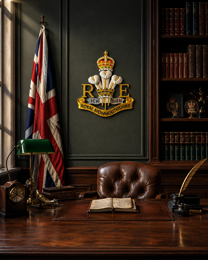 Royal Monmouthshire Royal Engineers Cap Badge | King's Crown - Precision Military Emblems 