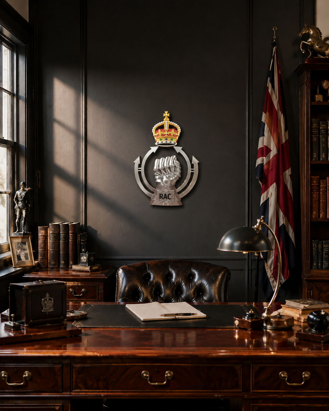 Royal Armoured Corps 3D Printed Cap Badge King's Crown