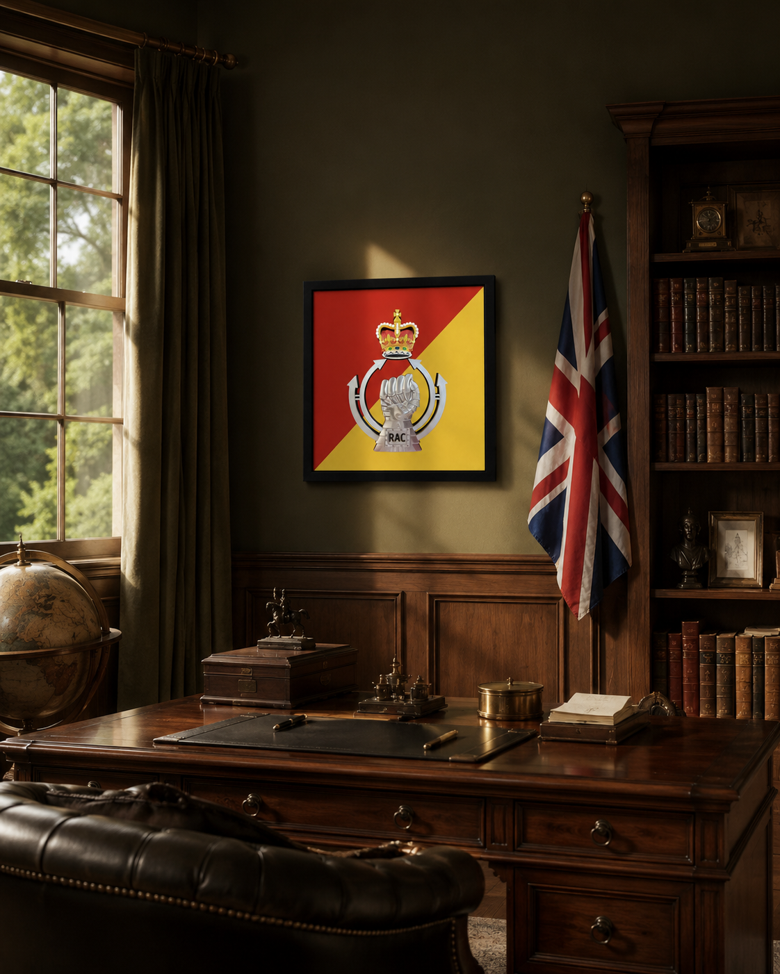 Royal Armoured Corps Cap Badge Display Frame - Preciion Military Emblems 