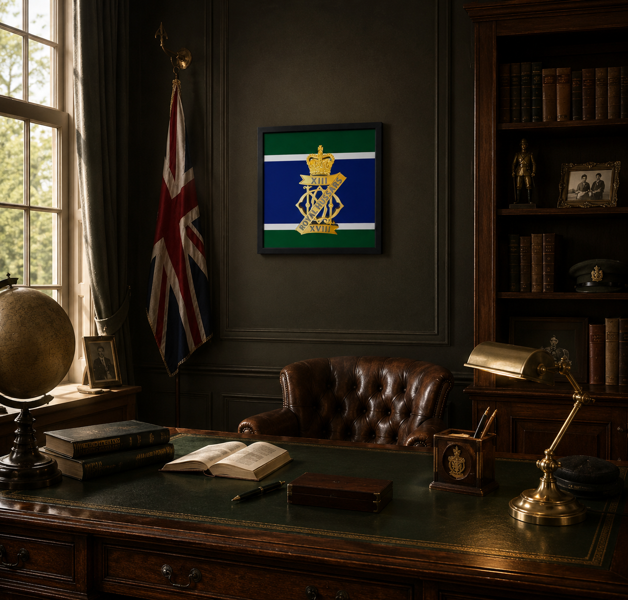 13th/18th Royal Hussars Cap Badge Display Frame – Queen's Crown - Precision Militay Emblems 
