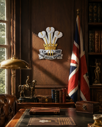 The Royal Welsh Silver, Gold &amp; White Cap Badge - Precision Military Emblems 