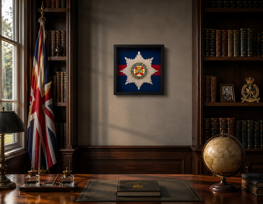 Irish Guards Cap Badge Display Frame - Precision Military Emblems 