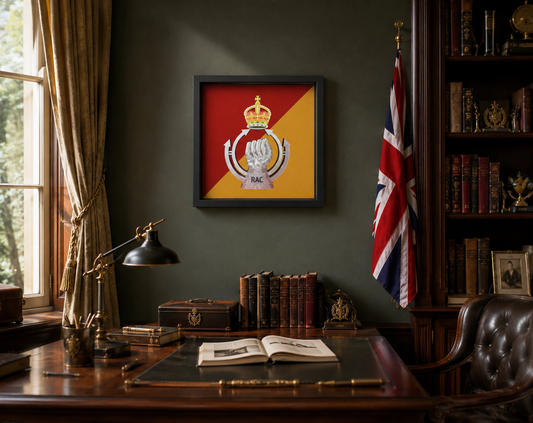 Royal Armoured Corps Cap Badge Display Frame | King's Crown- Precision Military Emblems 
