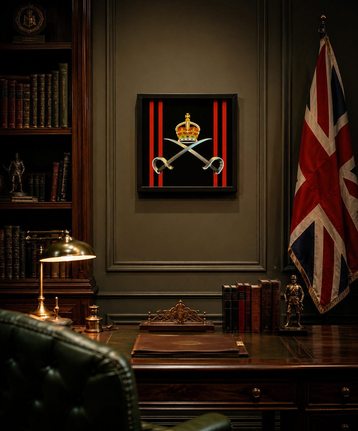 Royal Army Physical Training Corps (RAPTC) 3D Printed Cap Badge Display Frame – King's Crown - Precision Military Emblem 