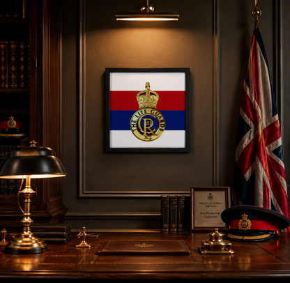 Life Guards 3D Printed Cap Badge Display Frame True Regiment Coloured Flash – King's Crown - Precision Military Emblems 