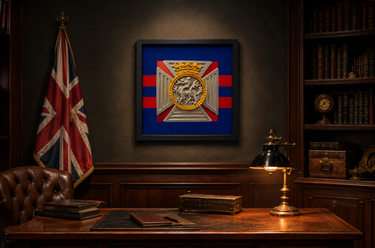3D Printed Duke of Edinburgh's Royal Regiment Cap Badge Display Frame - Precision Military Emblems 