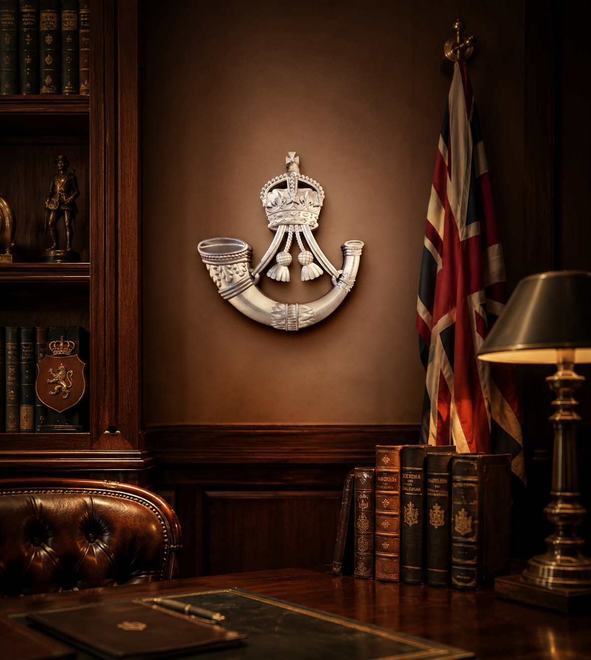 The Rifles 3D Printed Cap Badge - King's Crown - Precision Military Emblems 