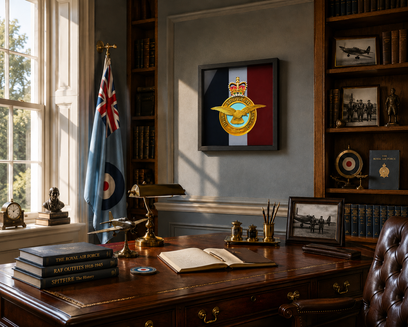 Royal Air Force Emblem – Queen's Crown (MOD Portal Artwork) Display Frame - Precision Military Emblems 