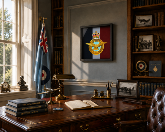 Royal Air Force Emblem – Queen's Crown (MOD Portal Artwork) Display Frame - Precision Military Emblems 