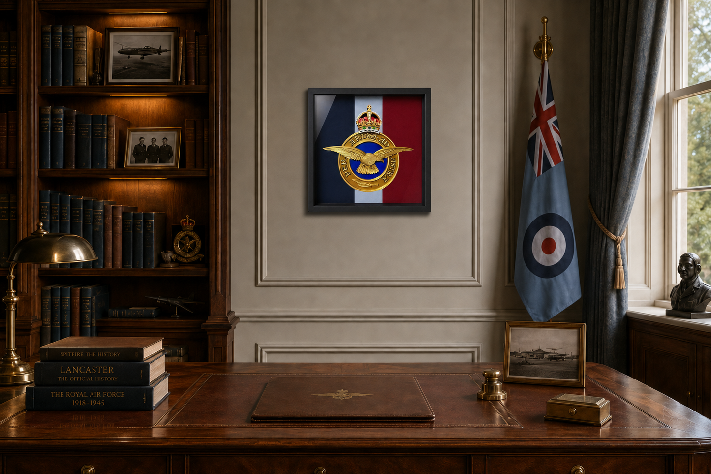 Royal Air Force Emblem – King's Crown (MOD Portal Artwork) Display Frame - Precision Military Emblems 