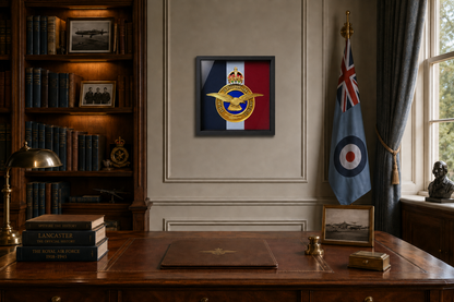 Royal Air Force Emblem – King's Crown (MOD Portal Artwork) Display Frame - Precision Military Emblems 