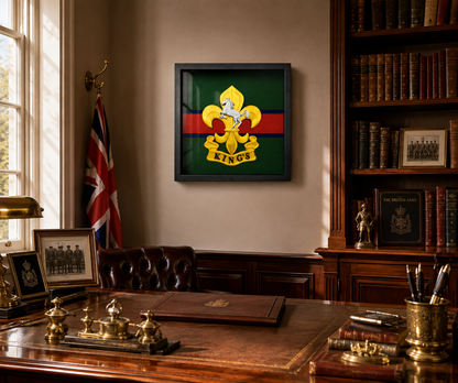 The King's Regiment Cap Badge Display Frame - Precision Military Emblems 