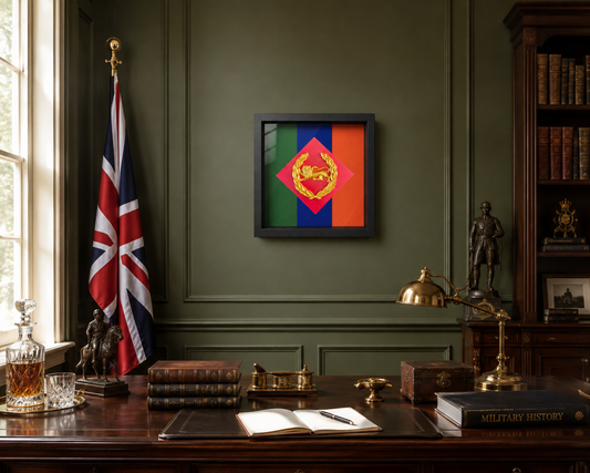 King's Own Royal Border Regiment Beret Badge & Stable Belt Display Frame - Precision Military Emblems 