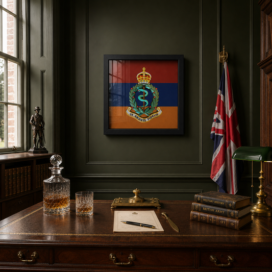 Royal Army Medical Corps King's Crown Cap Badge Display Frame - Precision Military Embems 