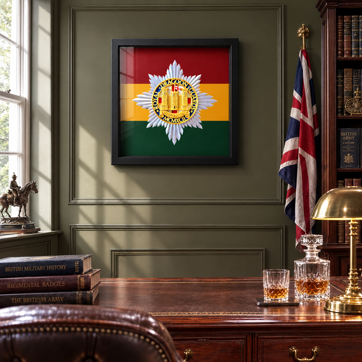 Royal Dragoon Guards Cap Badge Display Frame - Precision Military Emblems 