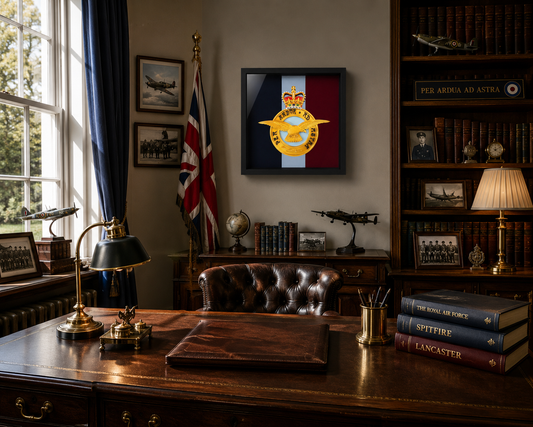 Royal Air Force Queen's Crown Emblem Display Frame - Precision Military Emblems 
